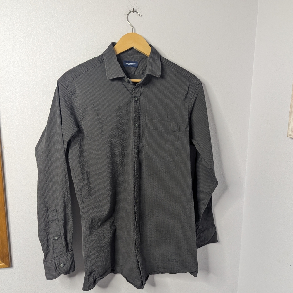 Proper Cloth Textured‎ Button-Down Shirt, Size 15.5–34